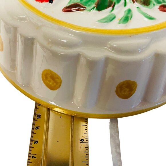 Vintage Gailstyn-Sutton Strawberry Daisy Ceramic Handpainted Jello Mold Wall H - Picture 4 of 6